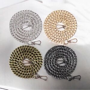 Replacement bag chain available in 4 colors , gold, silver, brass or gunmetal